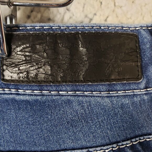 Seven 7 Skinny Jeans Womens 14 Dark Wash Embellished Pockets 38x28 - Picture 8 of 11